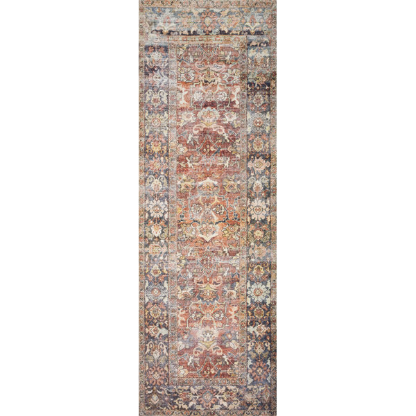 Joss & Main Portman Oriental Spice/Orange/Marine Blue Area Rug